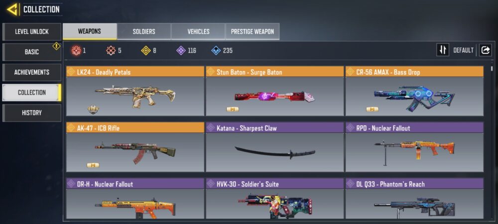 5 MYTHICS w 1 MAXED | 8 LEGENDARIES | 0 MYTHIC CHARACTER 0 MAXED | including 0 Legendary character and 0 LEGENDARY VEHICLES - Image 3