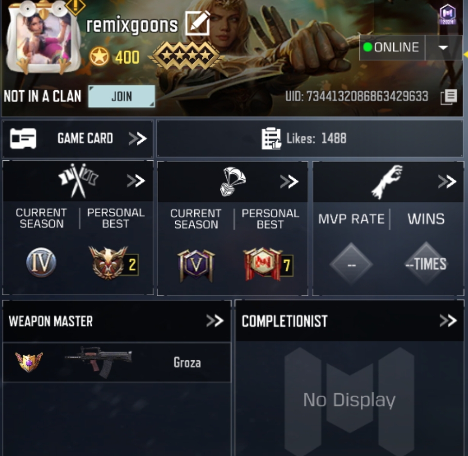 4 MYTHICS w 0 MAXED | 6 LEGENDARIES | 0 MYTHIC CHARACTER 0 MAXED | including 1 Legendary character and 4 LEGENDARY VEHICLES