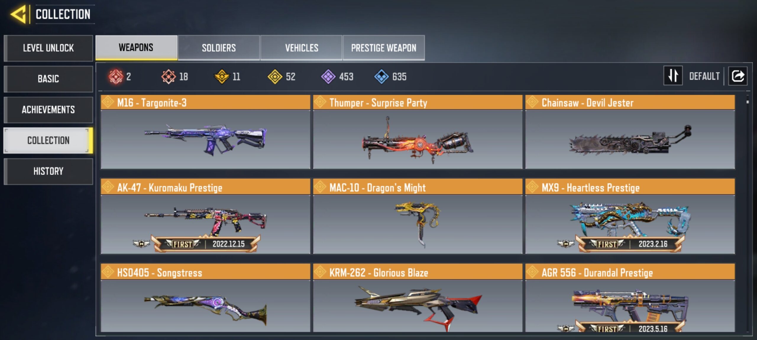 18 MYTHICS w 2 MAXED | 52 LEGENDARIES | 5 MYTHIC CHARACTER 3 MAXED | including 3 Legendary character and 4 LEGENDARY VEHICLES - Image 5