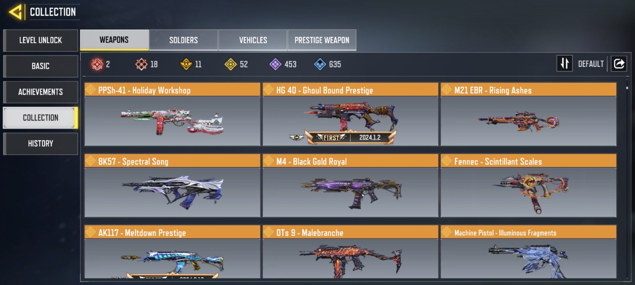 18 MYTHICS w 2 MAXED | 52 LEGENDARIES | 5 MYTHIC CHARACTER 3 MAXED | including 3 Legendary character and 4 LEGENDARY VEHICLES - Image 7