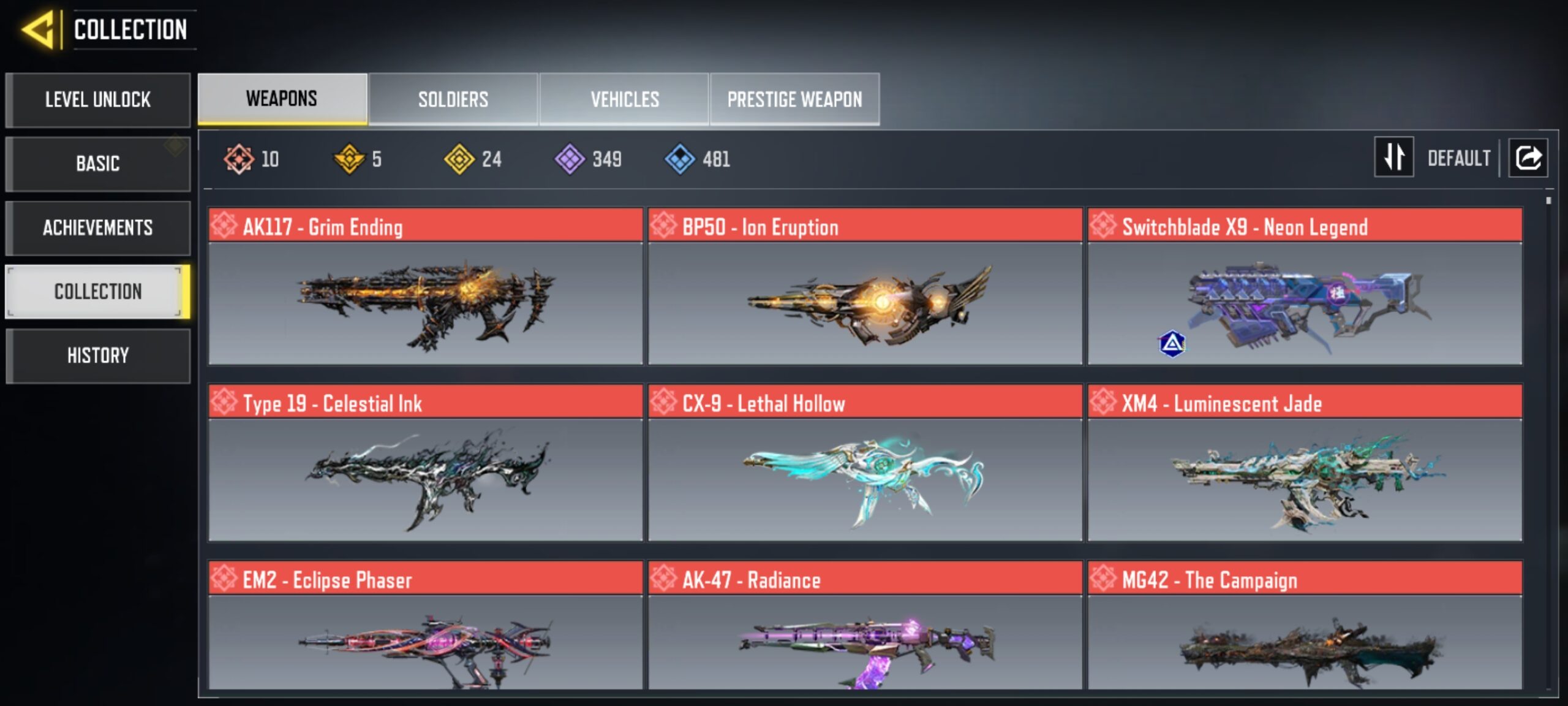 10 MYTHICS w 0 MAXED | 24 LEGENDARIES | 2 MYTHIC CHARACTER 0 MAXED | including 3 Legendary character and 4 LEGENDARY VEHICLES - Image 2