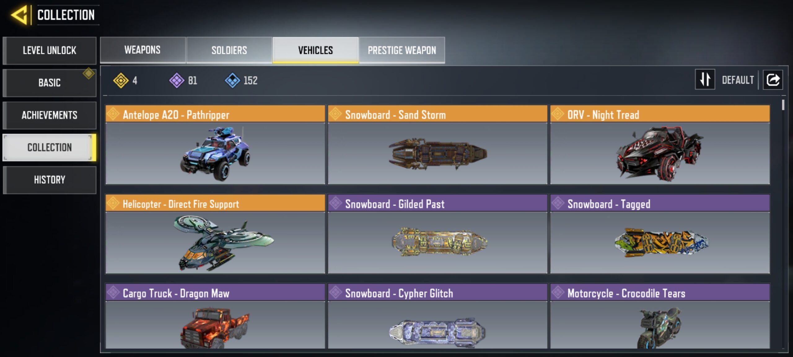 10 MYTHICS w 0 MAXED | 24 LEGENDARIES | 2 MYTHIC CHARACTER 0 MAXED | including 3 Legendary character and 4 LEGENDARY VEHICLES - Image 7